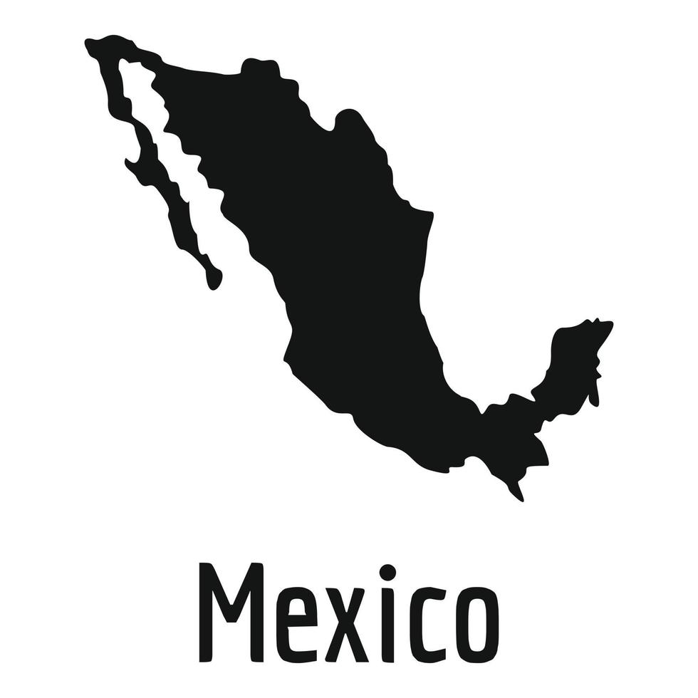 mapa de méxico en vector negro simple