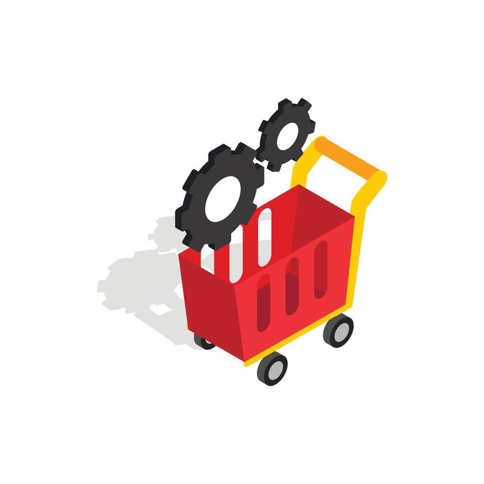 Settings basket in online store icon vector
