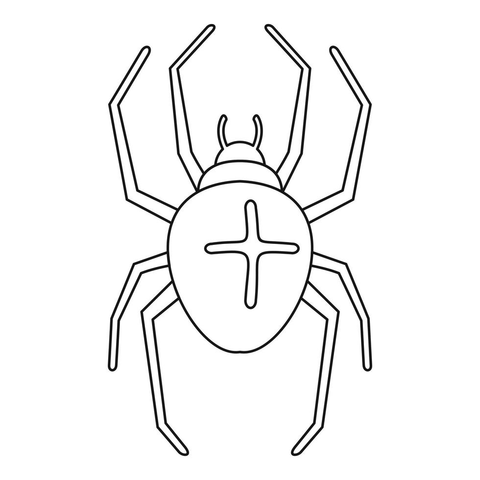 Cross spider icon, outline style vector