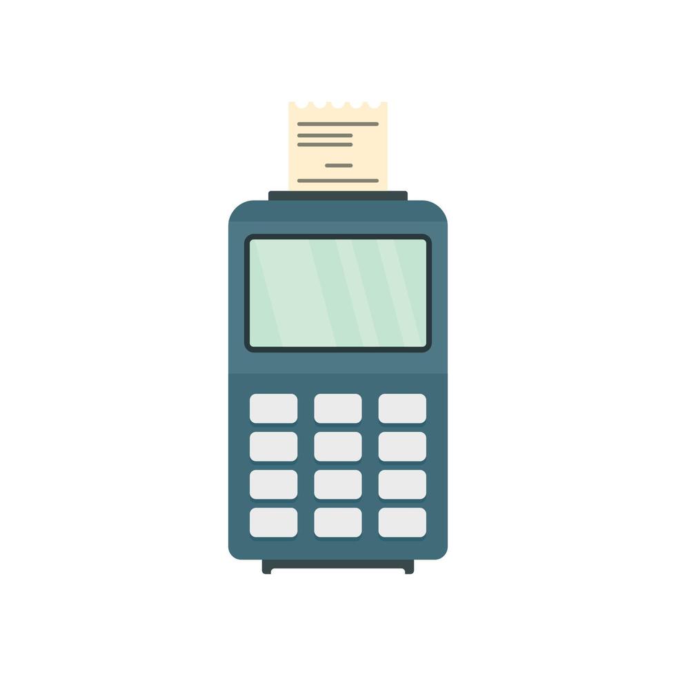 Credit card payment terminal icon, flat style vector