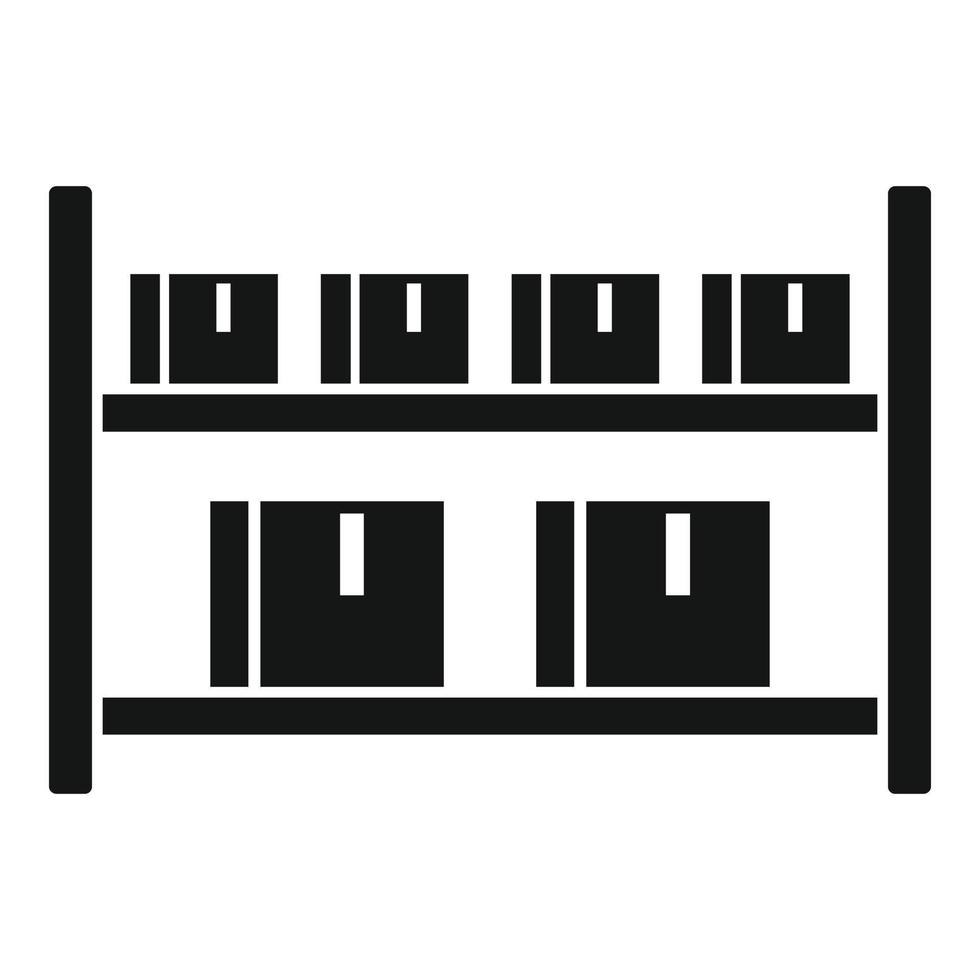 Parcel warehouse rack icon, simple style vector