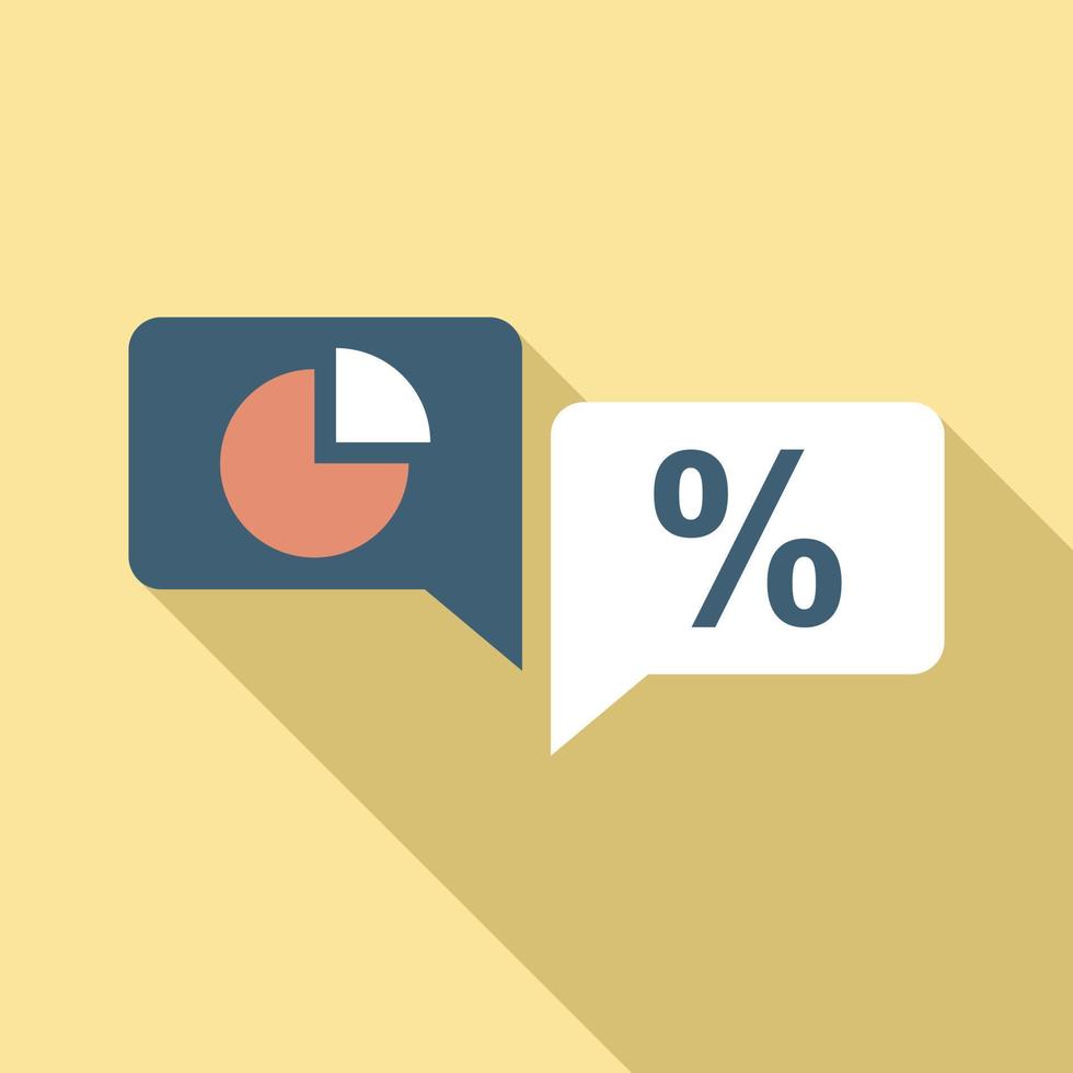 Conversion rate chat icon, flat style vector