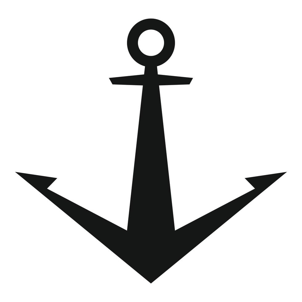 Tattoo anchor icon, simple style vector