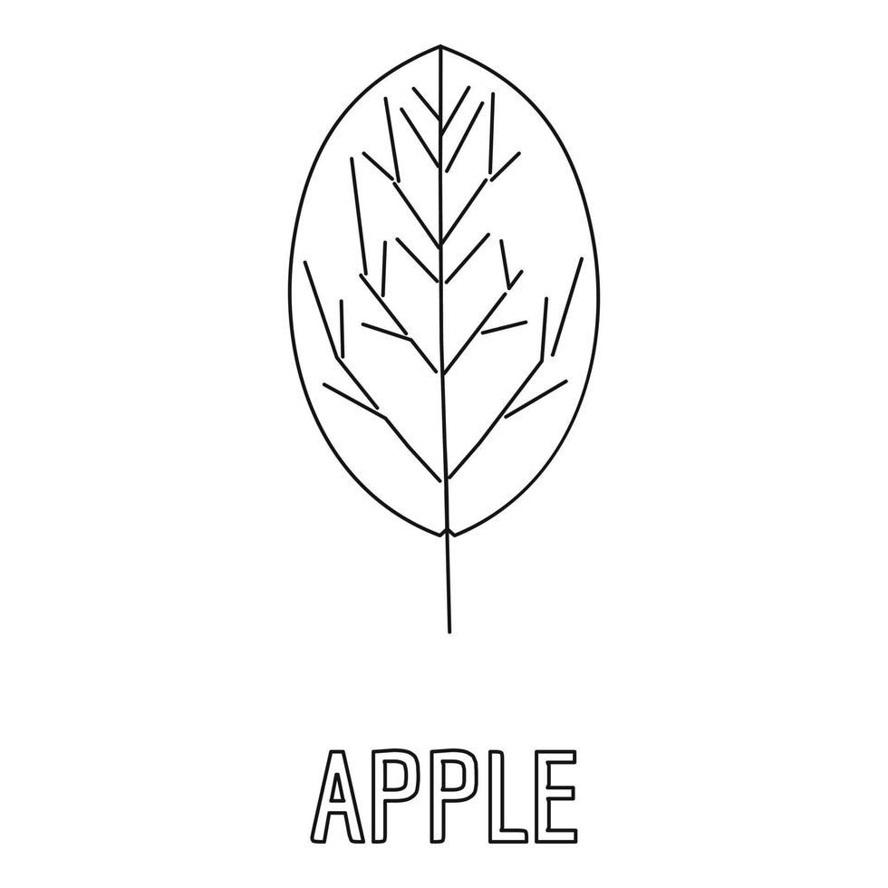 Apple leaf icon, outline style. vector