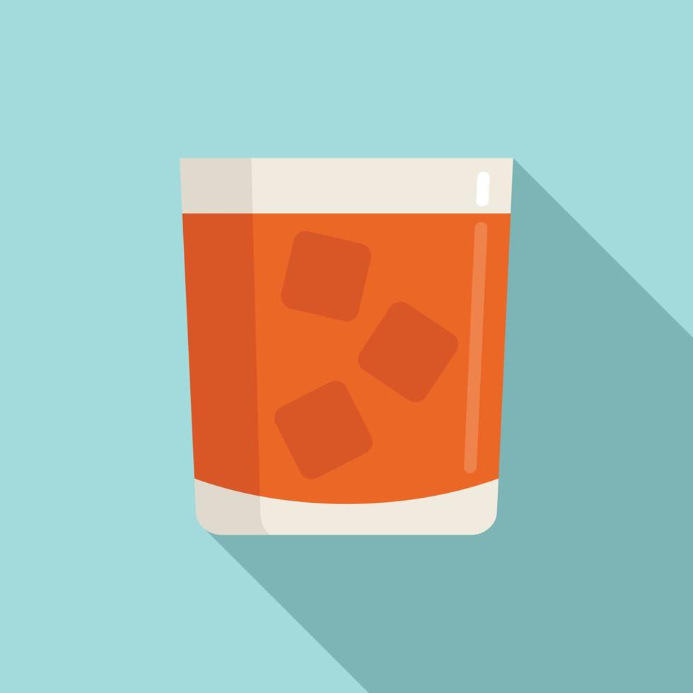 icono de vaso de whisky, tipo plano vector