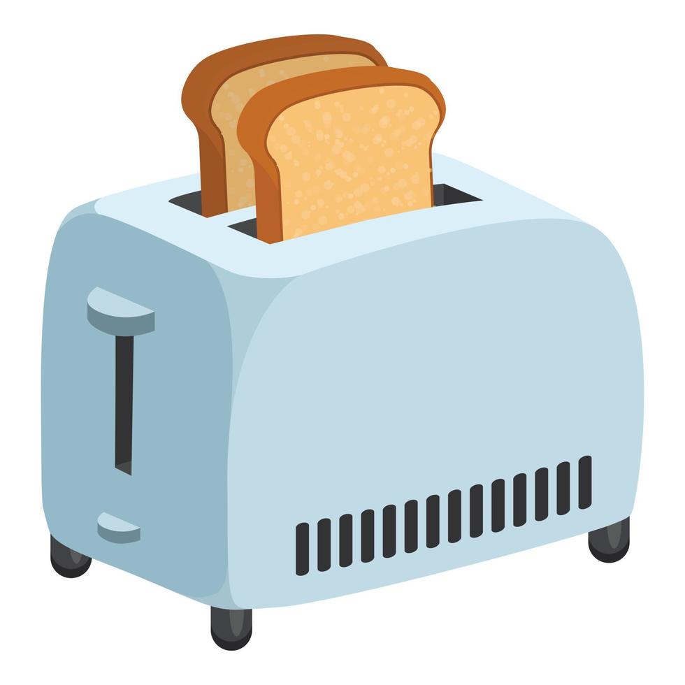 Kitchen toaster icon, cartoon style vector