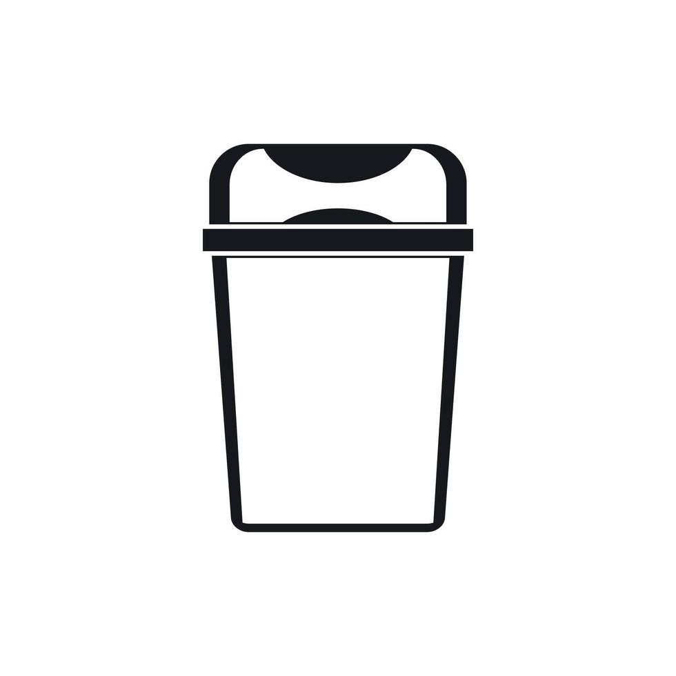 Trash can icon, simple style vector