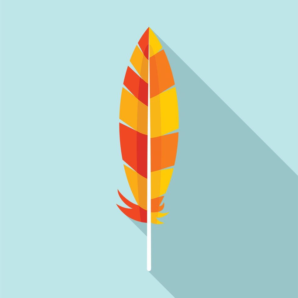 Indian feather icon, flat style vector