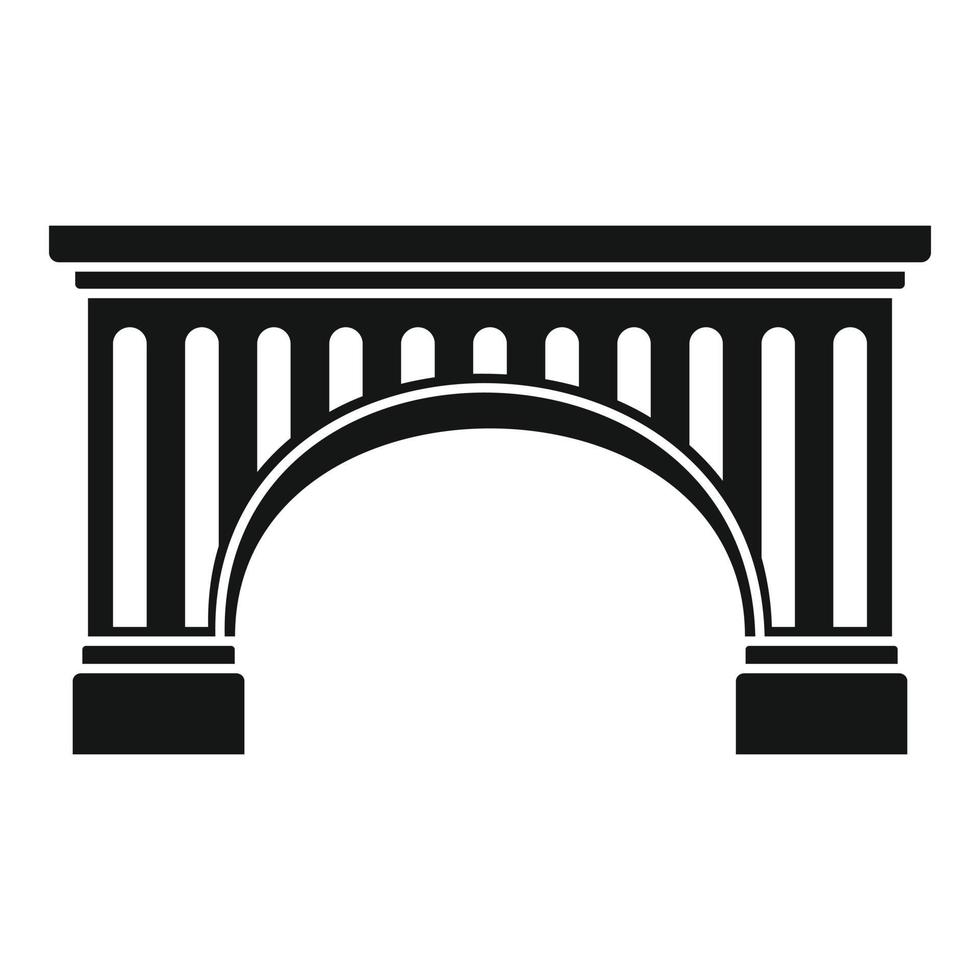 Ancient bridge icon, simple style vector