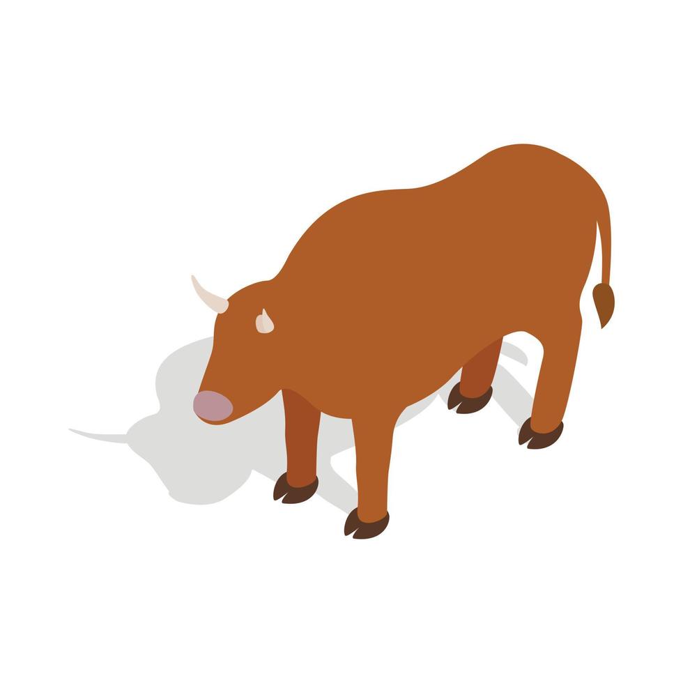 Switzerland cow icon, isometric 3d style vector