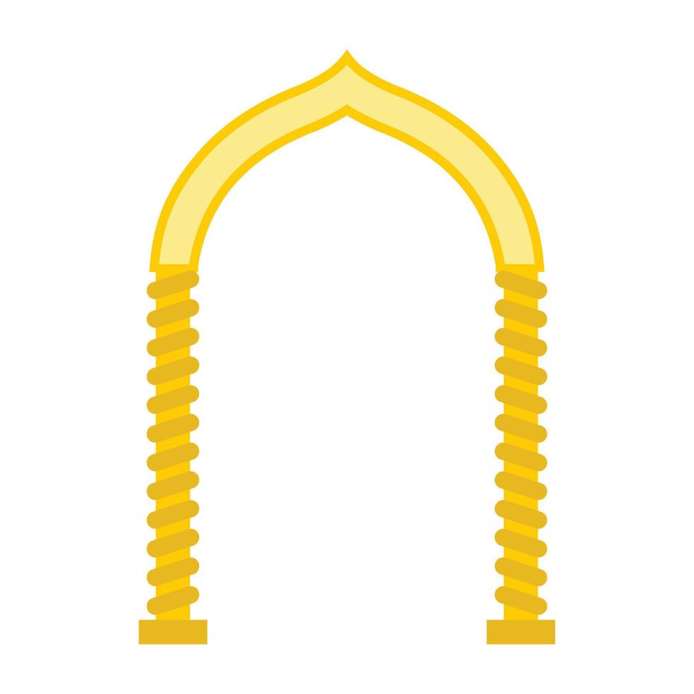 arco en el icono de estilo oriental, estilo plano vector