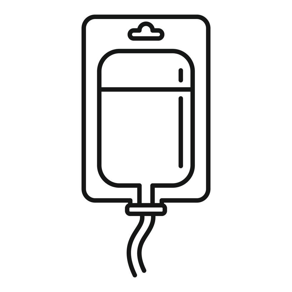 Hospital blood transfusion icon, outline style vector