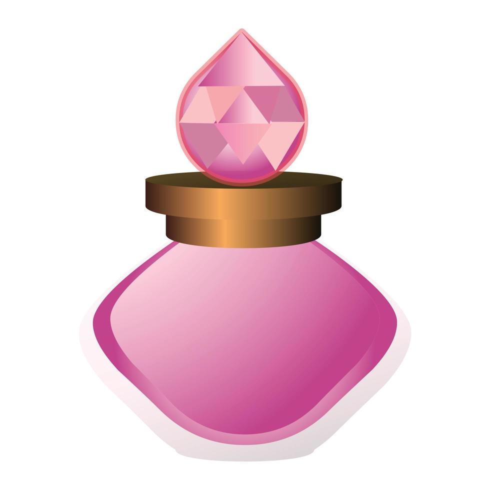 Aroma bottle icon, cartoon style vector