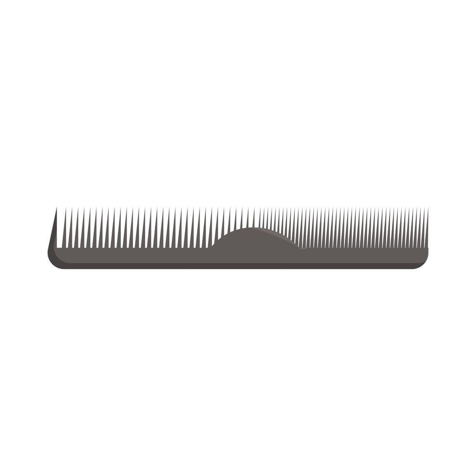 Black plastic comb icon, cartoon style vector