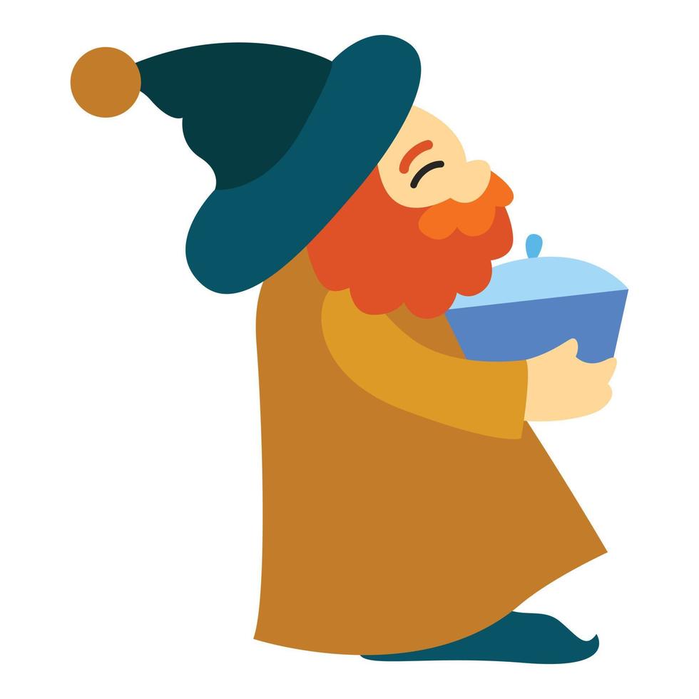 Indian king Caspar icon, cartoon style vector