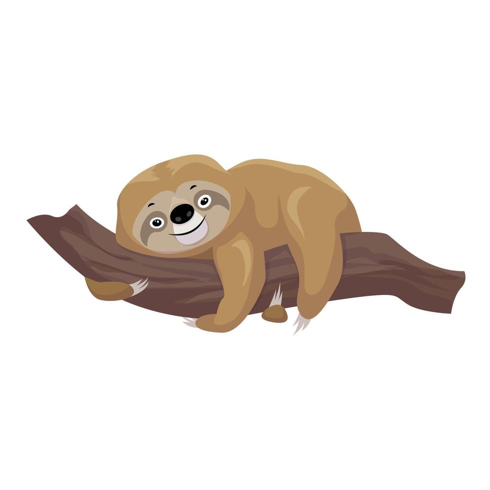 Sloth kid icon, cartoon style vector