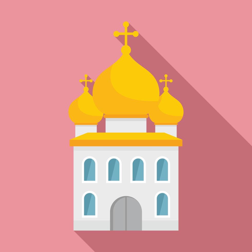 Orthodox church icon, flat style vector