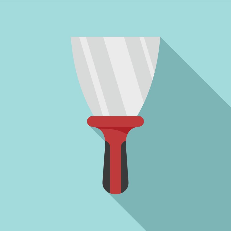 Putty knife house icon, flat style vector