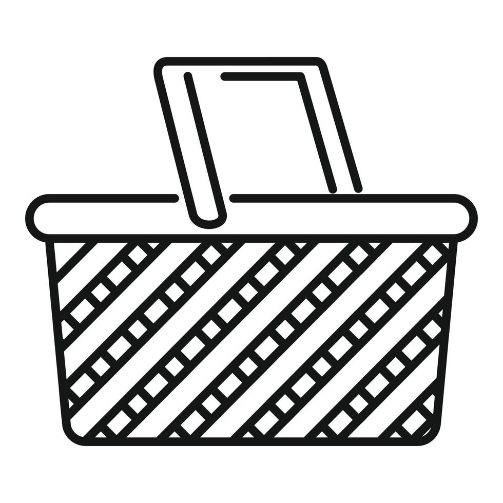 Camping basket icon, outline style vector