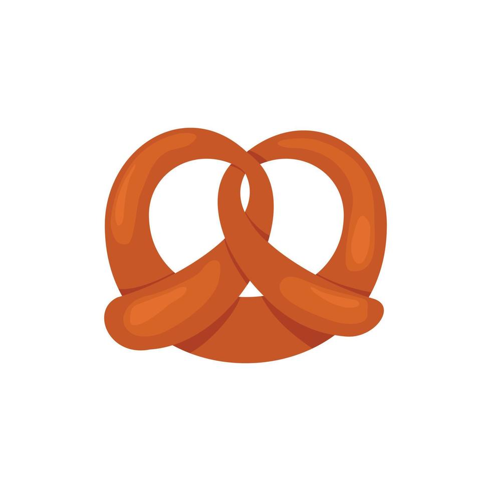 Fresh pretzel icon, flat style vector
