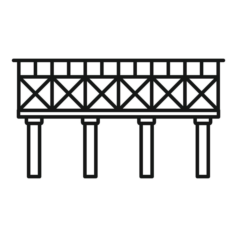 icono de puente de ferrocarril, estilo de esquema vector