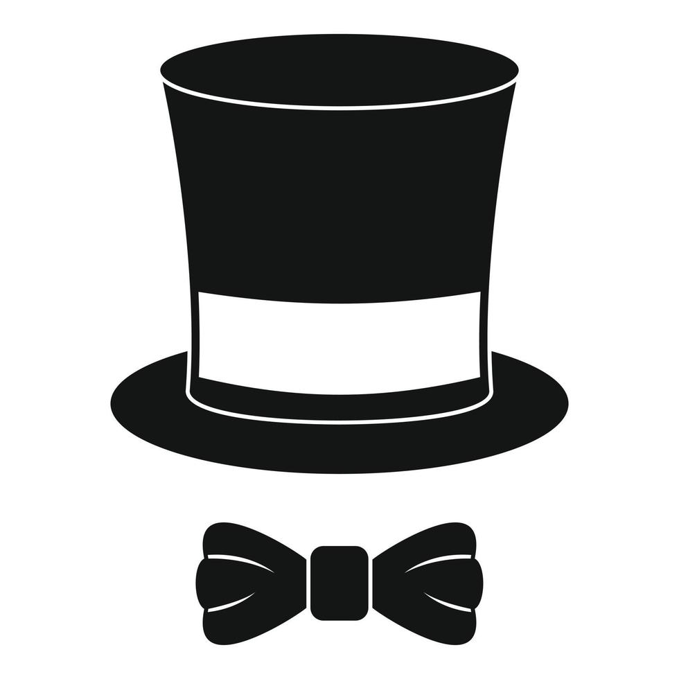 Hat with butterfly icon, simple style. vector