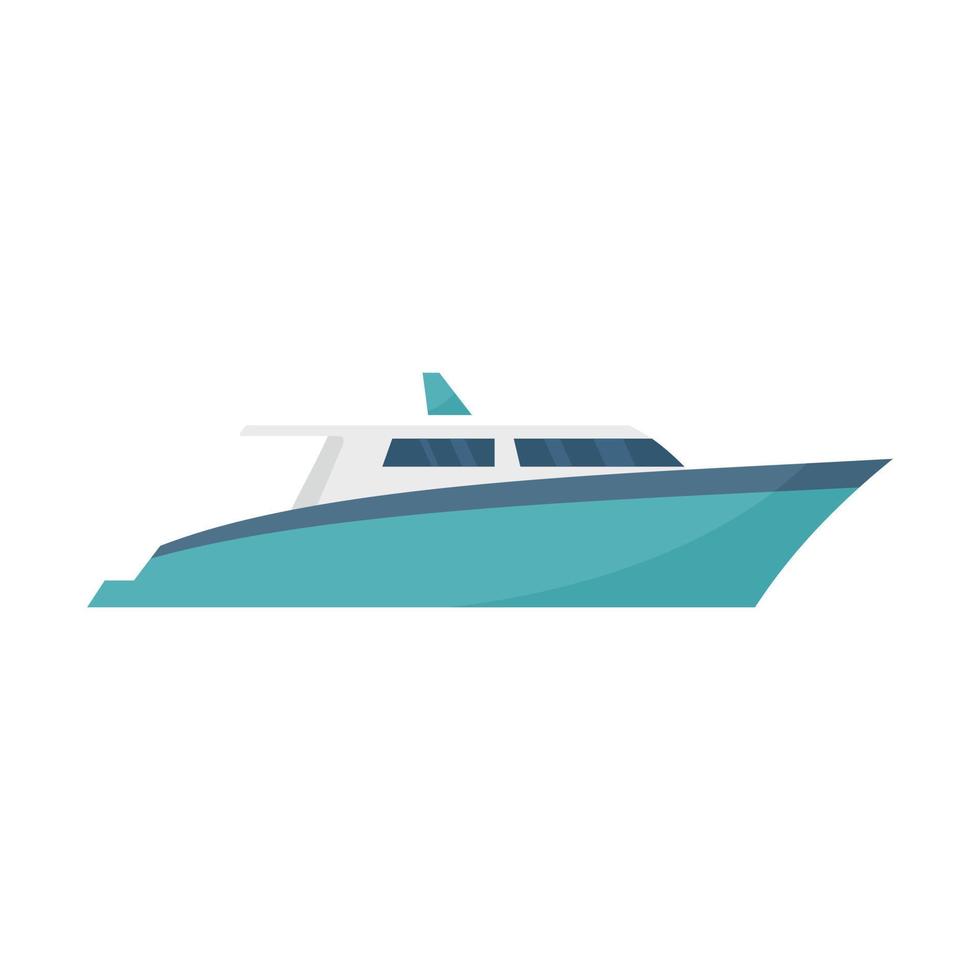 Speed motor yacht icon, flat style vector