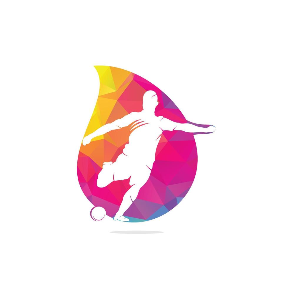 Vector de logotipo de hombre de jugador de fútbol y fútbol. silueta
