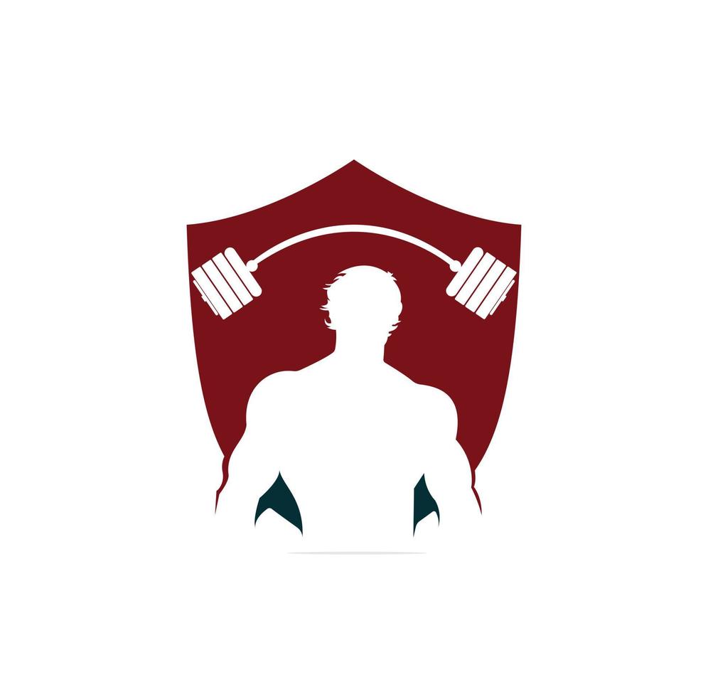 Bodybuilder Logo Template. Vector object and Icons for Sport Label, Gym Badge, Fitness Logo Design, Emblem Graphics.Sport Symbol, Exercise Logo.