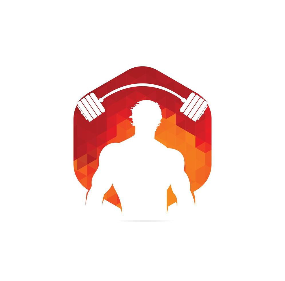 Bodybuilder Logo Template. Vector object and Icons for Sport Label, Gym Badge, Fitness Logo Design, Emblem Graphics.Sport Symbol, Exercise Logo.