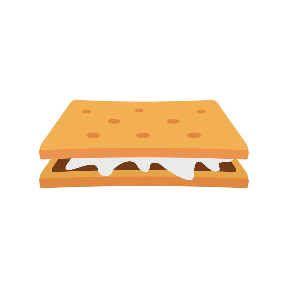 Marshmallow cracker icon, flat style vector