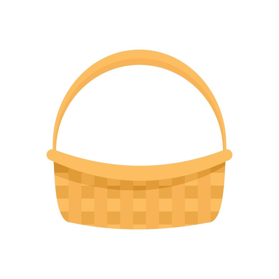 icono de cesta de granja, estilo plano vector