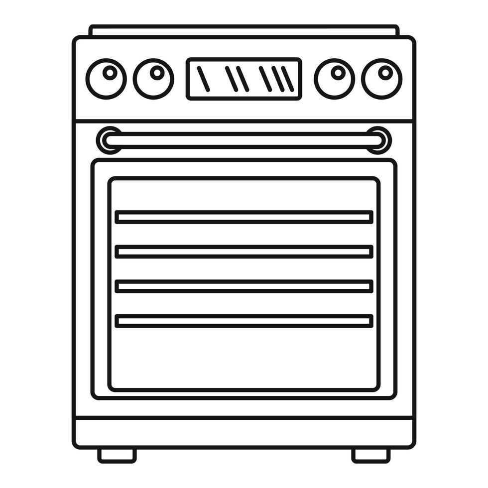 icono de cocina de gas, estilo de contorno vector