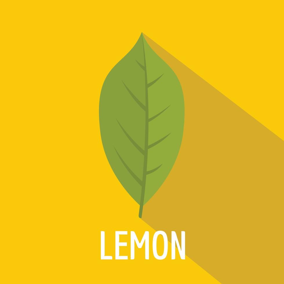 Lemon leaf icon, flat style vector