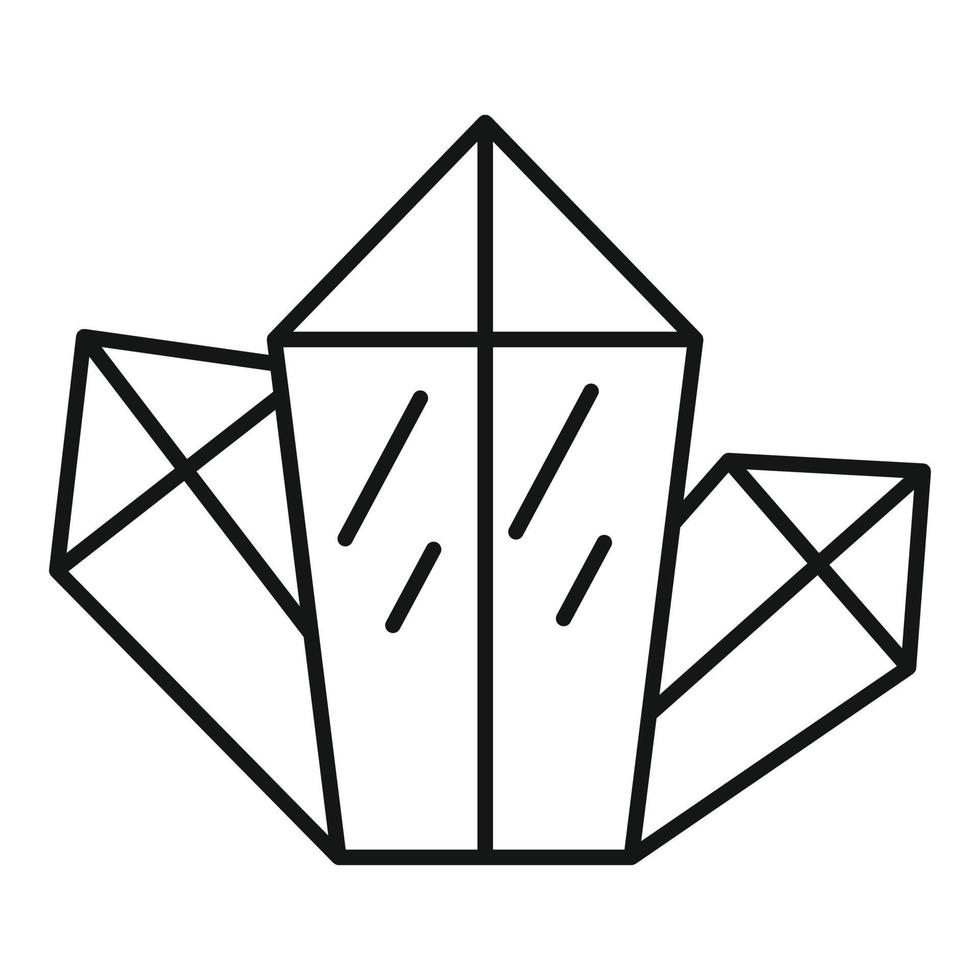 icono de cristal natural, estilo de esquema vector