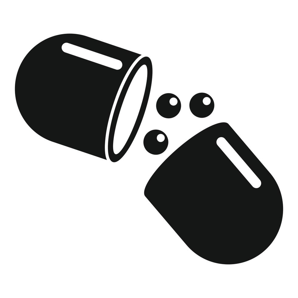 Medical capsule icon, simple style vector
