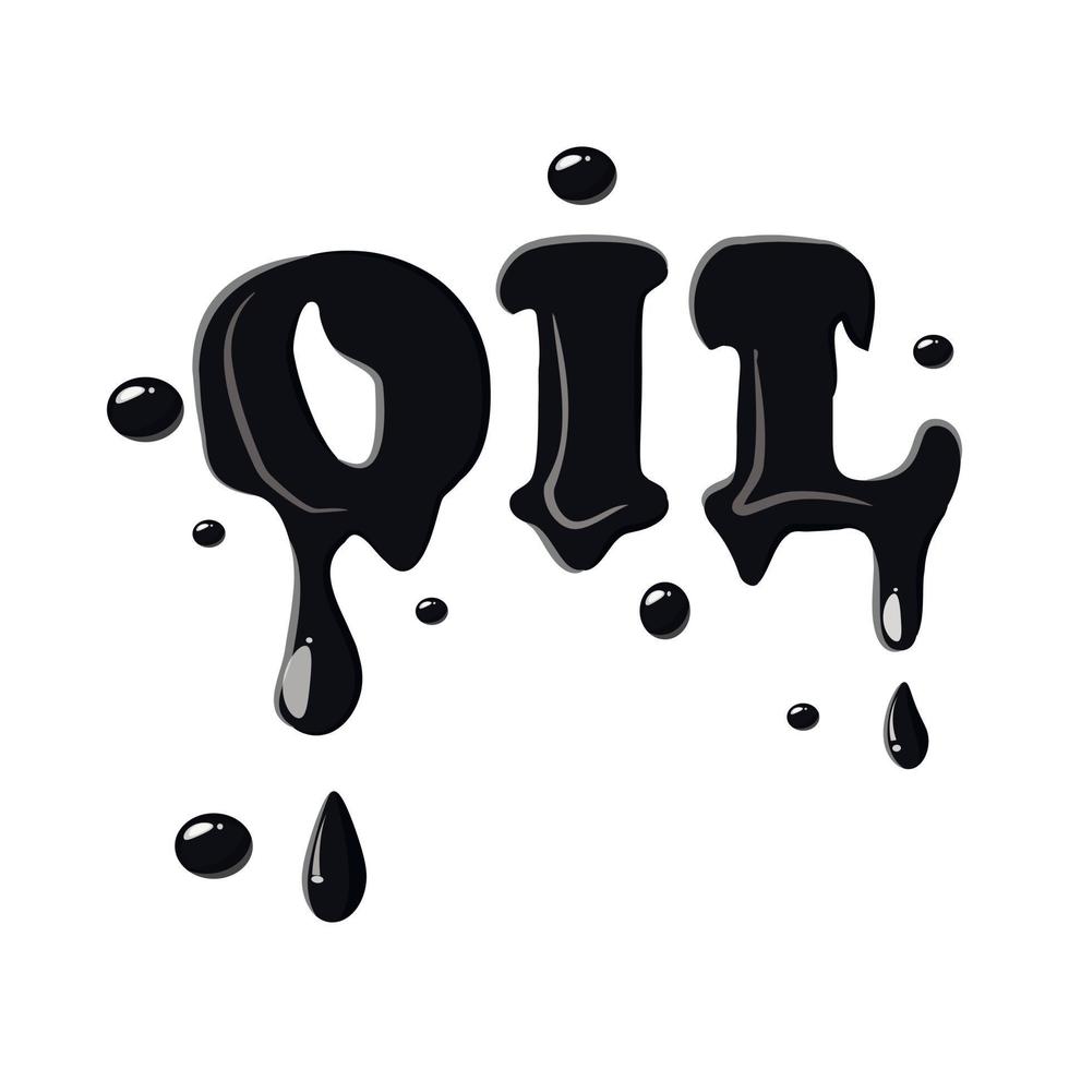Oil word isolated on white background vector