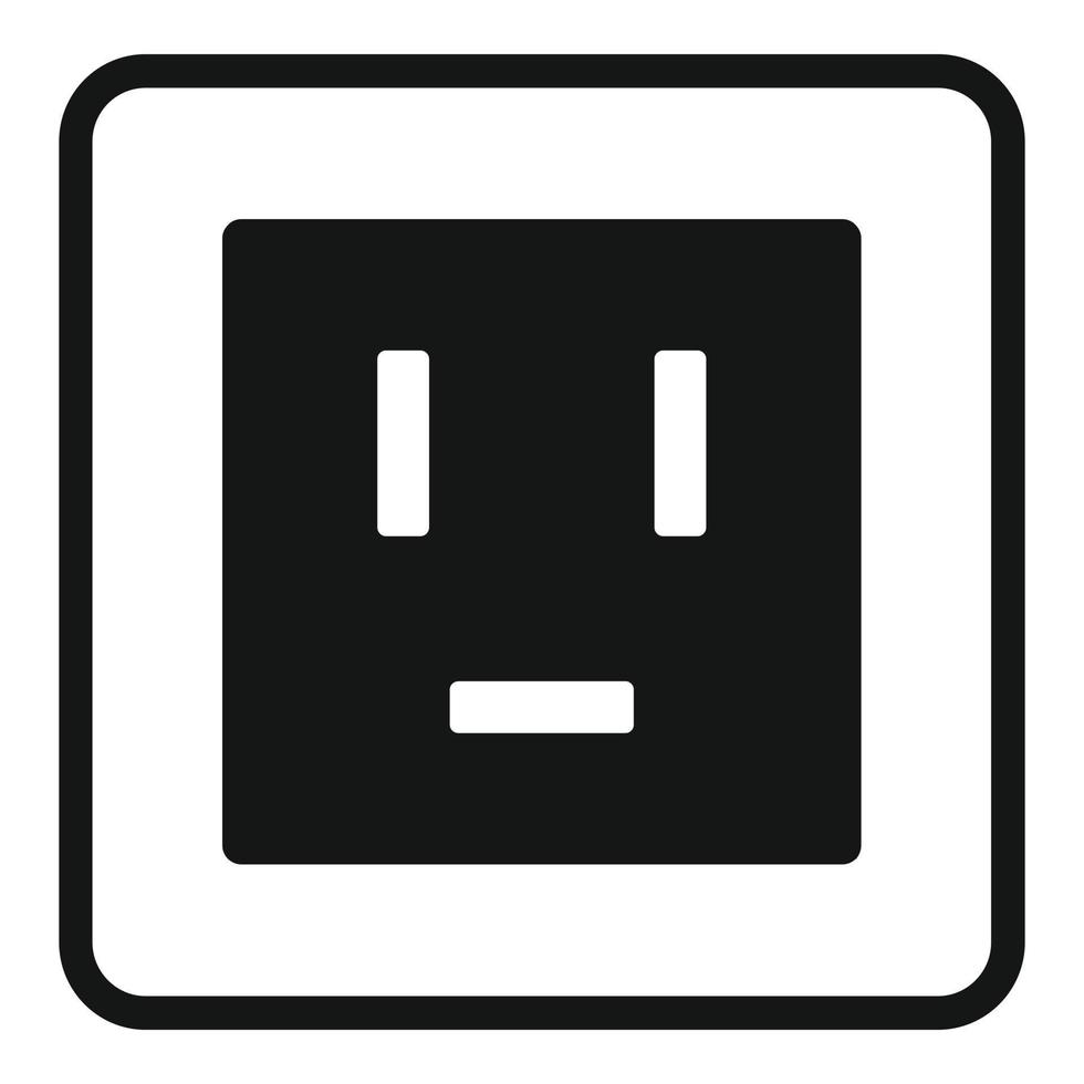 Electric power socket icon, simple style vector