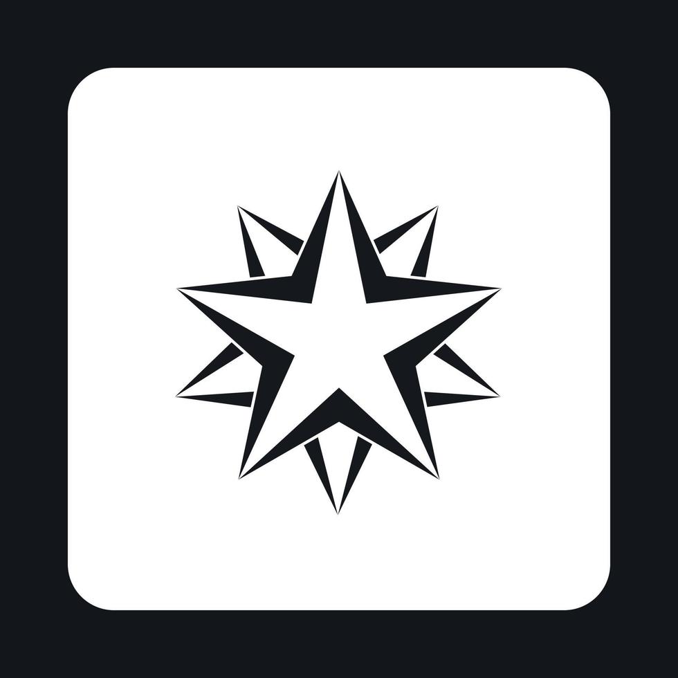 icono de dos estrellas cruzadas, estilo simple vector