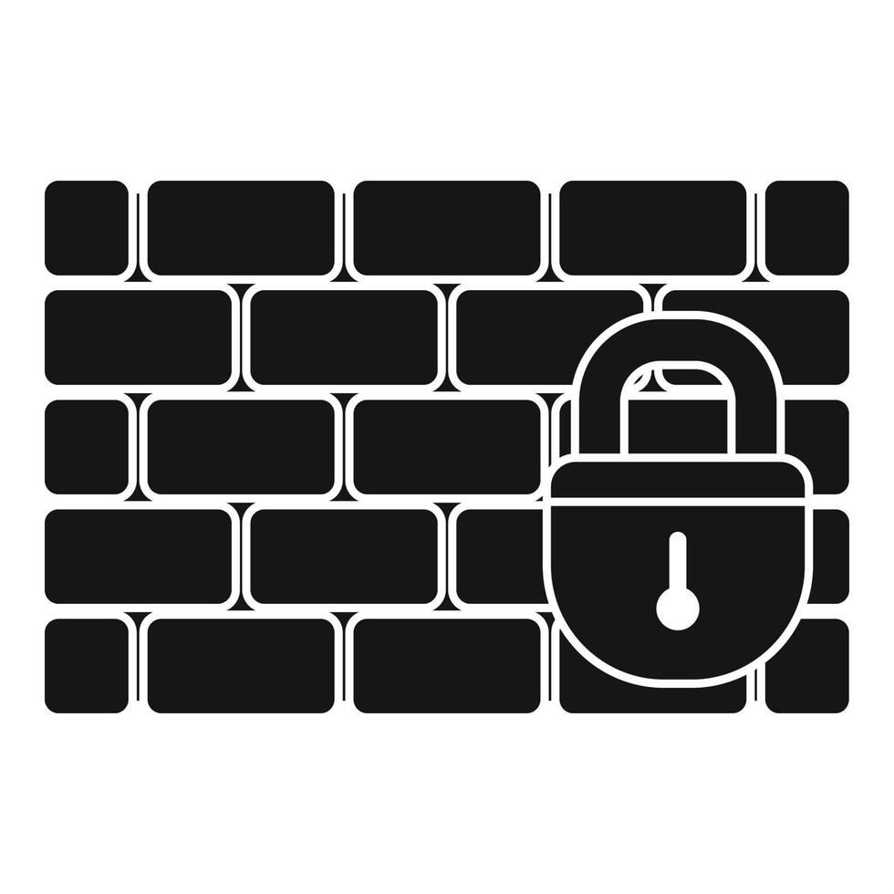 icono de firewall de ladrillo, estilo simple vector