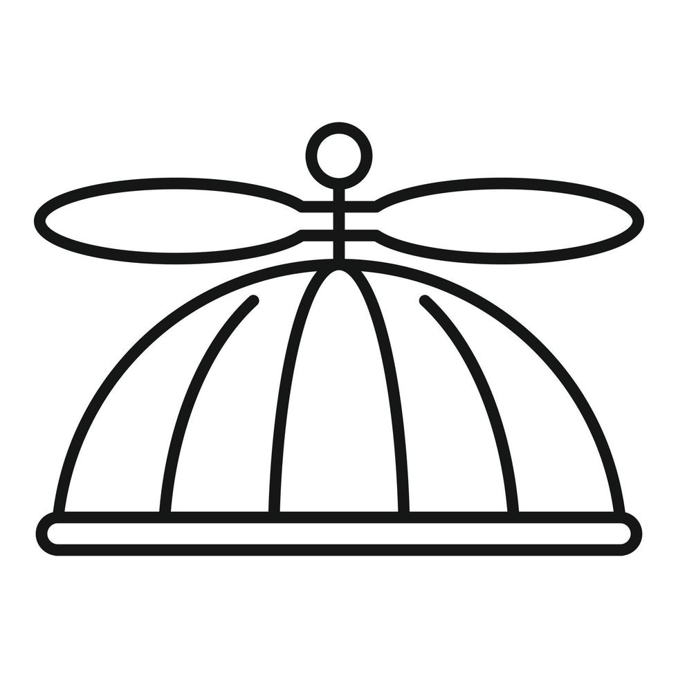 icono de gorra de niño divertido, estilo de esquema vector