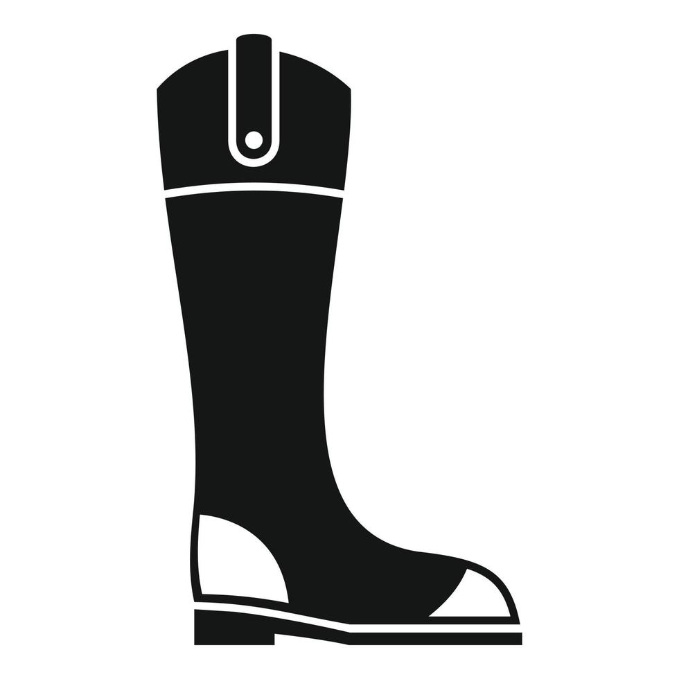 Leather horseback boot icon, simple style vector