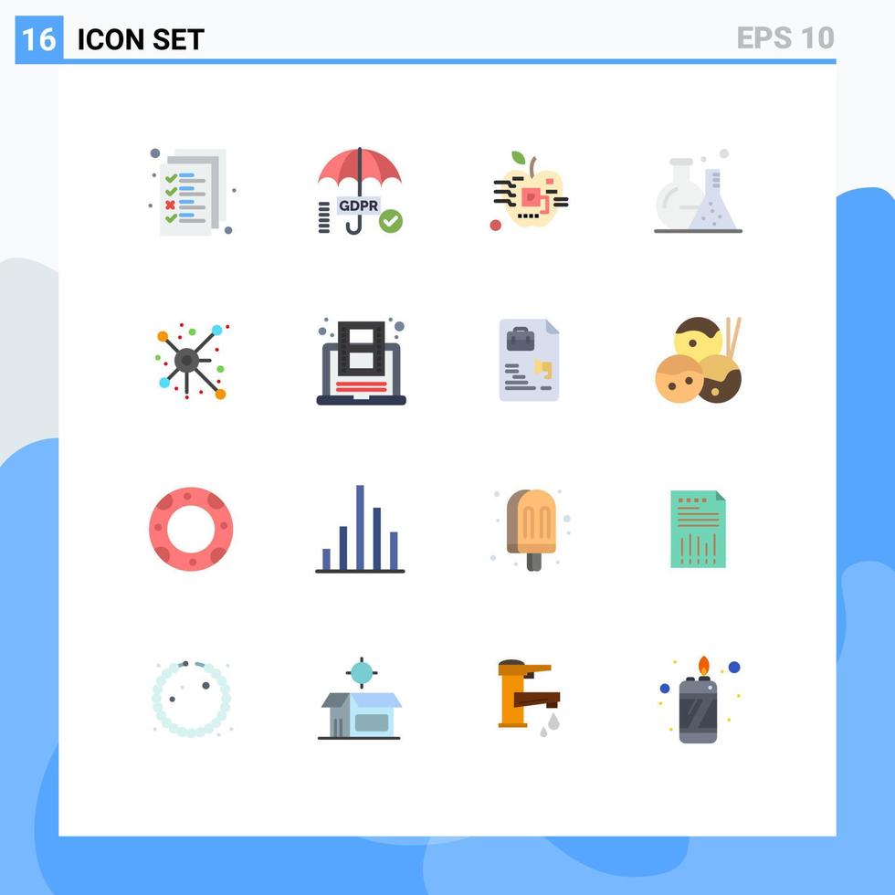 16 Universal Flat Colors Set for Web and Mobile Applications distribute lab apple flask electronic Editable Pack of Creative Vector Design Elements