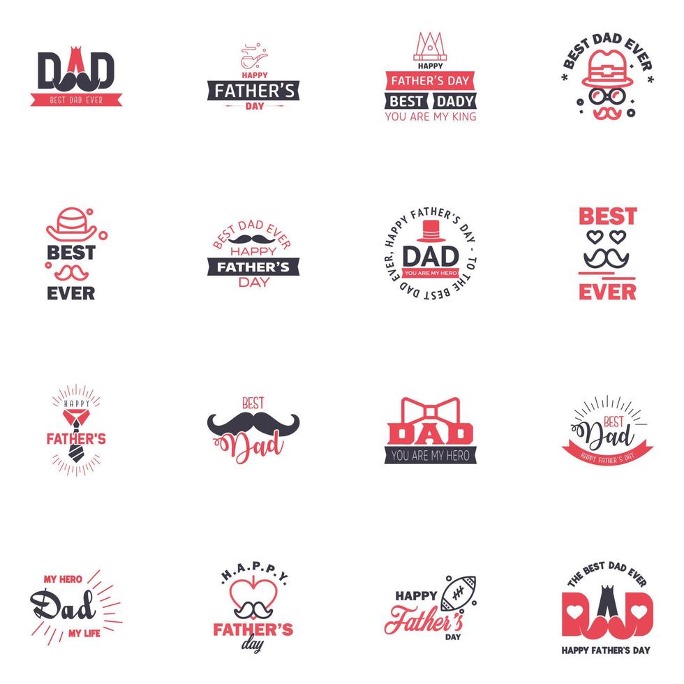 feliz día del padre apreciación vector texto banner 16 fondo negro y rosa para carteles volantes marketing tarjetas de felicitación elementos de diseño vectorial editables