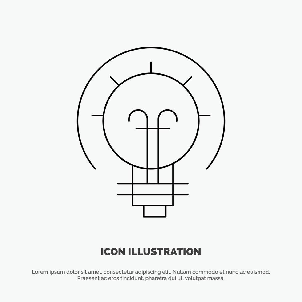 Bulb Energy Idea Solution Vector Line Icon