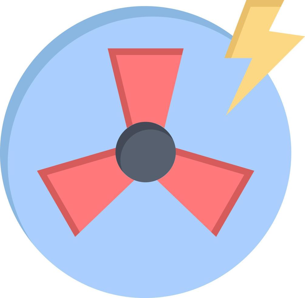 plantilla de banner de icono de vector de icono de color plano de fábrica de energía de ventilador
