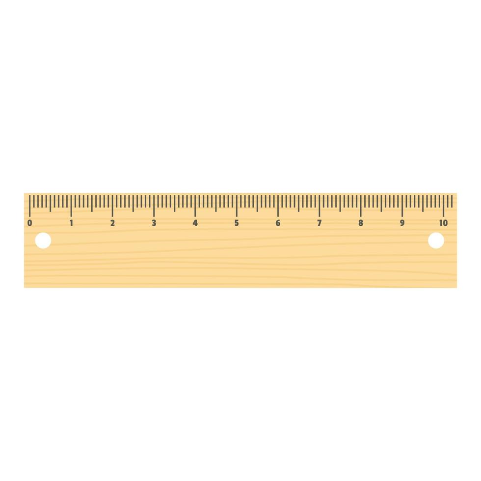 Short ruler icon, flat style. vector