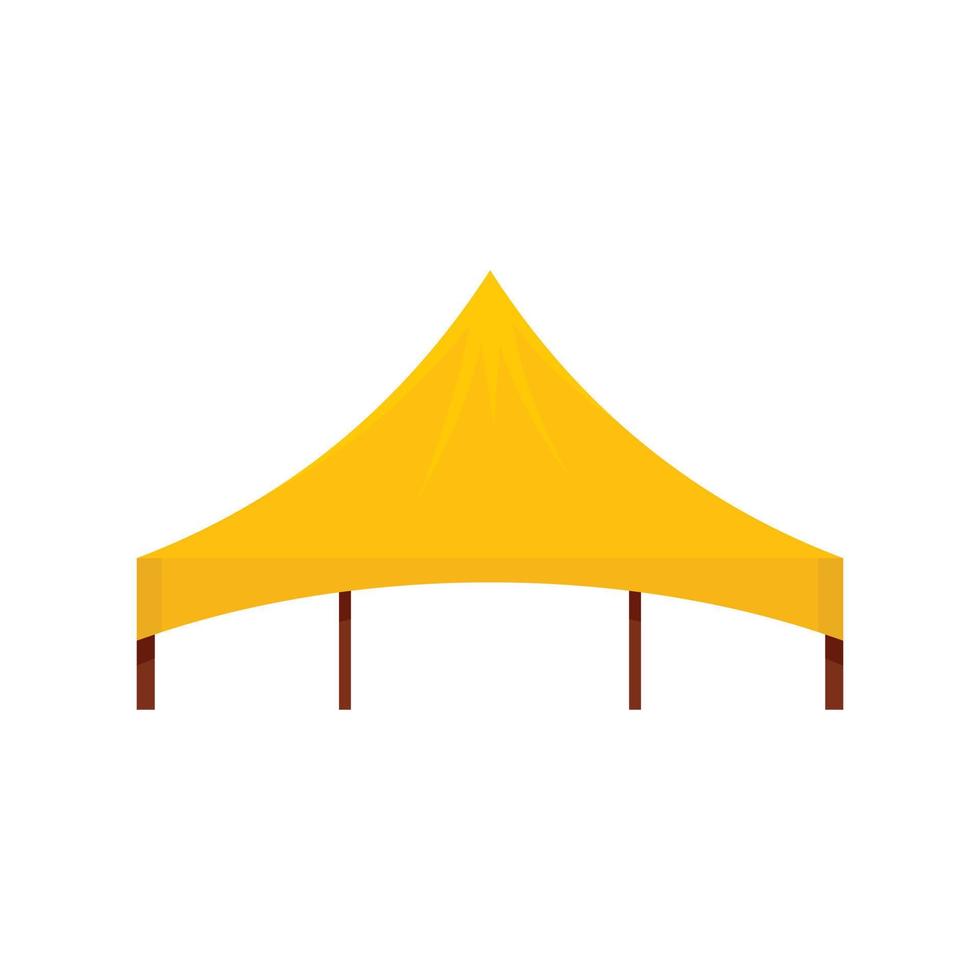 Yellow tent icon, flat style vector