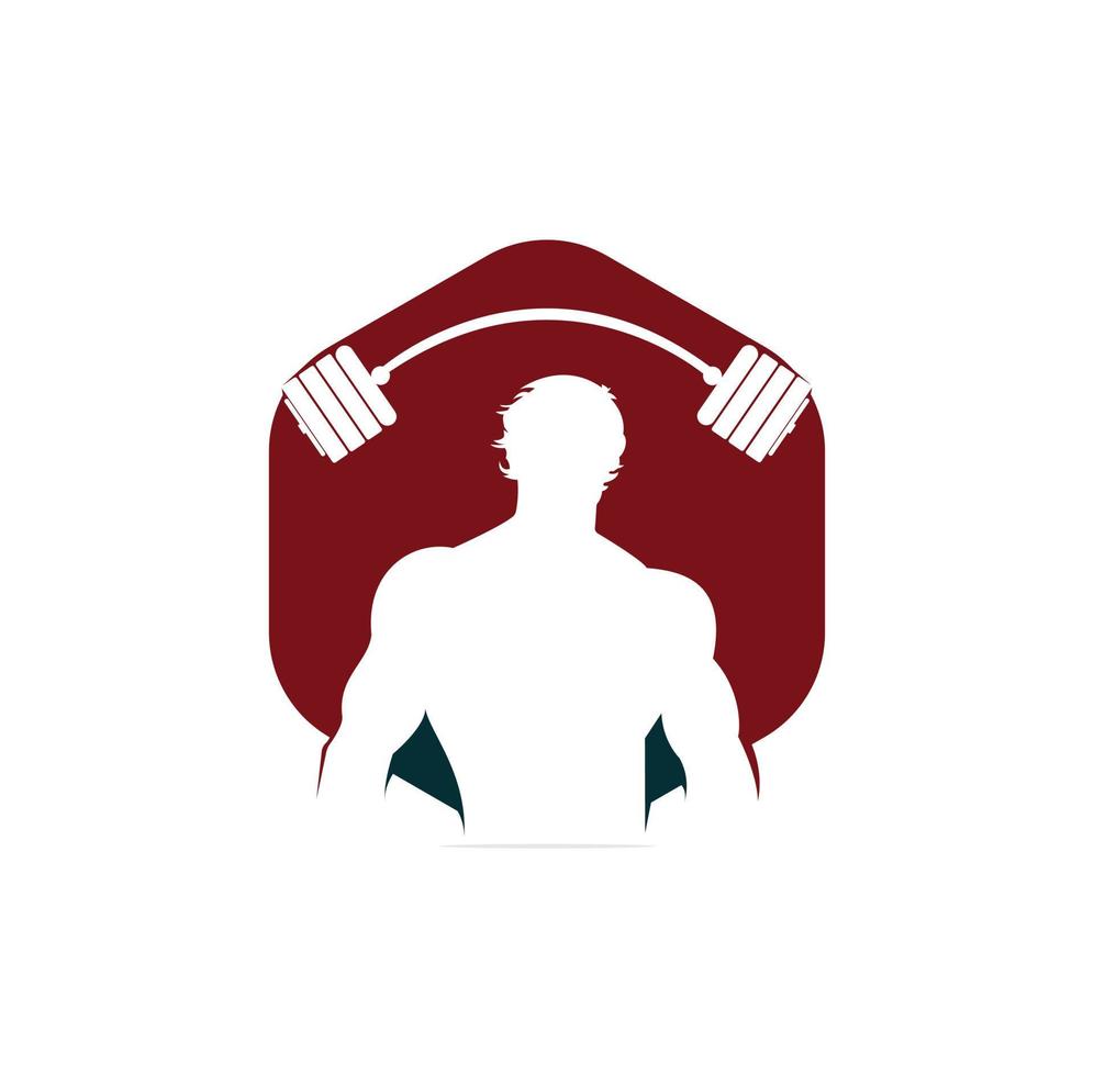 Bodybuilder Logo Template. Vector object and Icons for Sport Label, Gym Badge, Fitness Logo Design, Emblem Graphics.Sport Symbol, Exercise Logo.