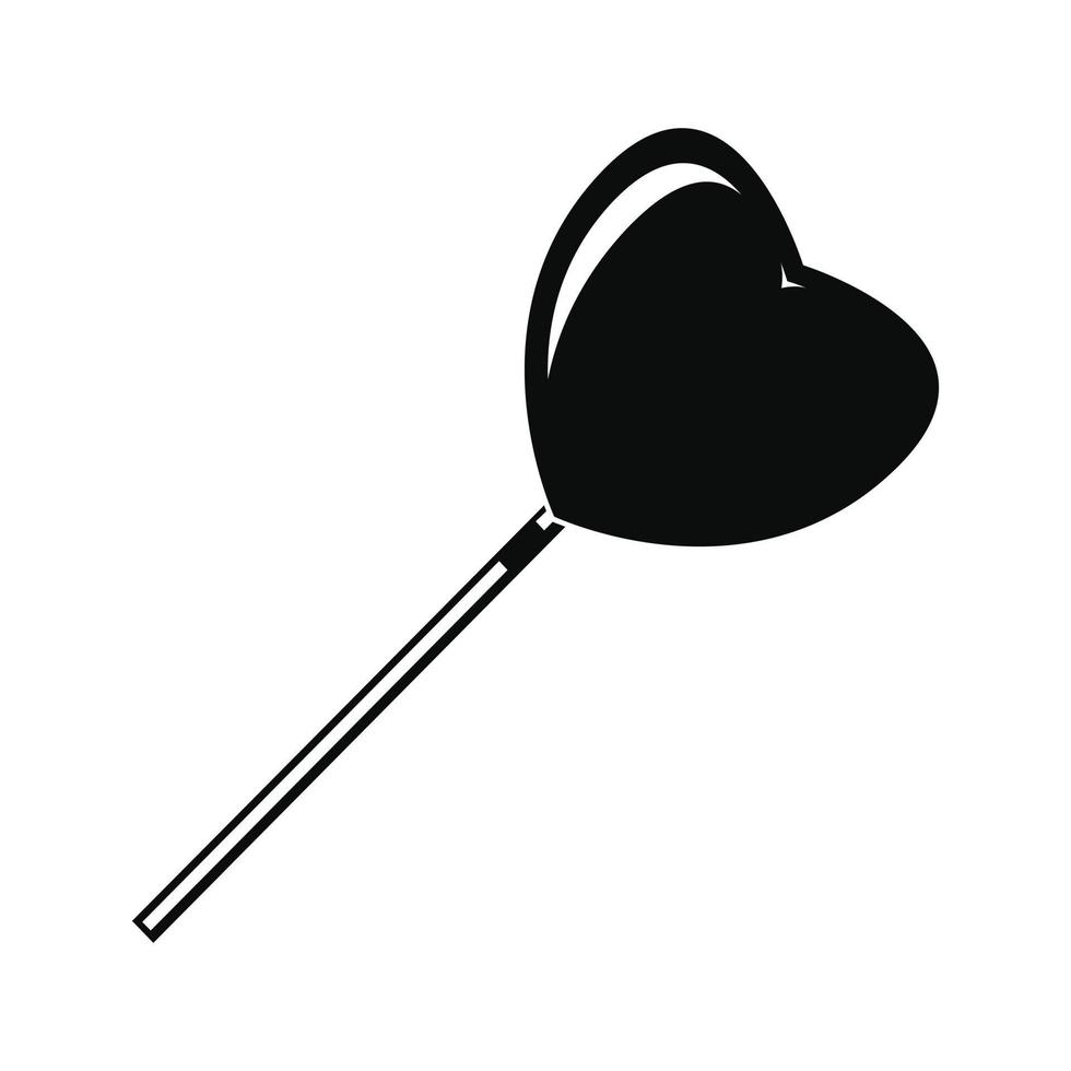 Heart lollipop icon, simple style vector